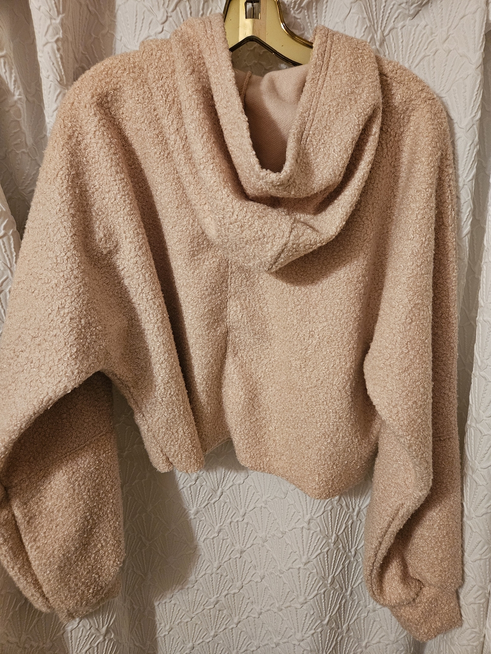 Embroidered Floral Sherpa Pullover - Blush - Picture 2 of 15